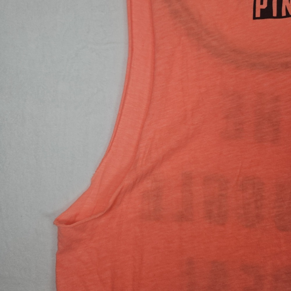 Victoria's Secret PINK Tank Top Medium Coral "The Struggle Is Real" Graphic Gym - Picture 15 of 16